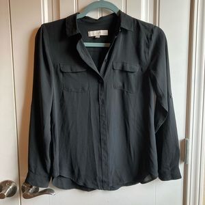 Ann Taylor Petite Black Blouse